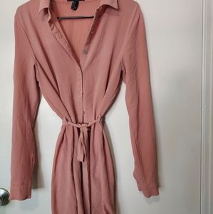 SMALL pink button up dress